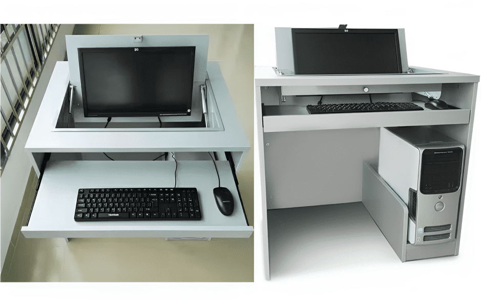 Computer Desk with Hidden Monitor Function