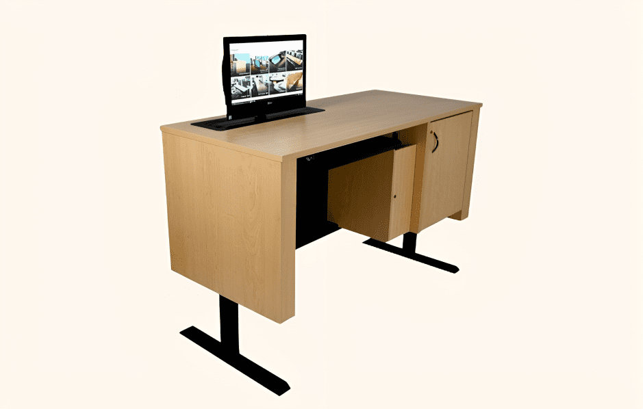 Desk-integrated Monitor Lifts