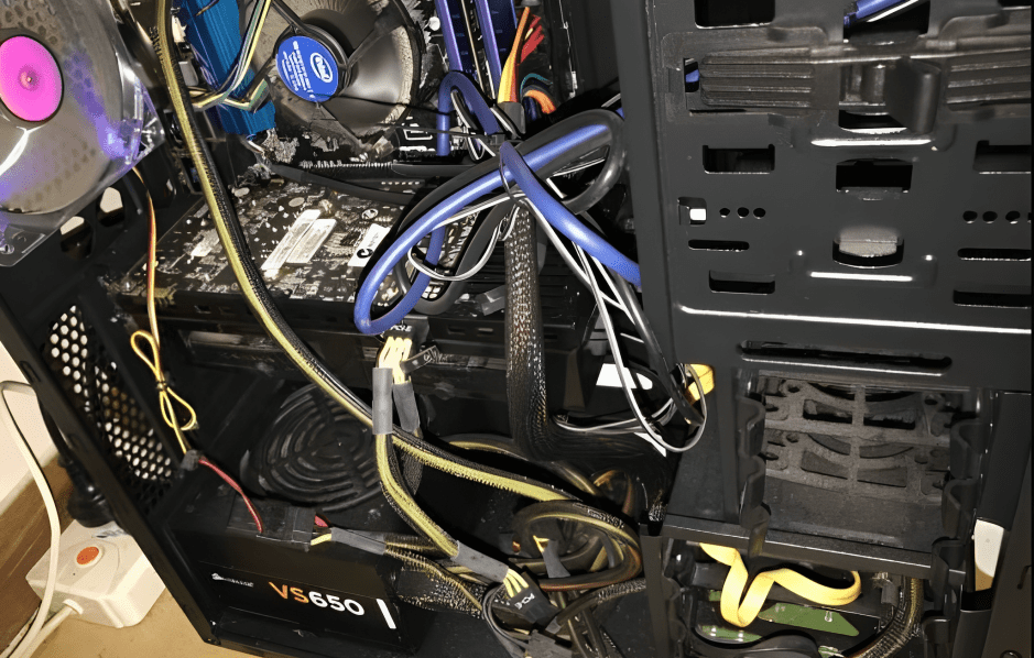 Poor Cable Management Example